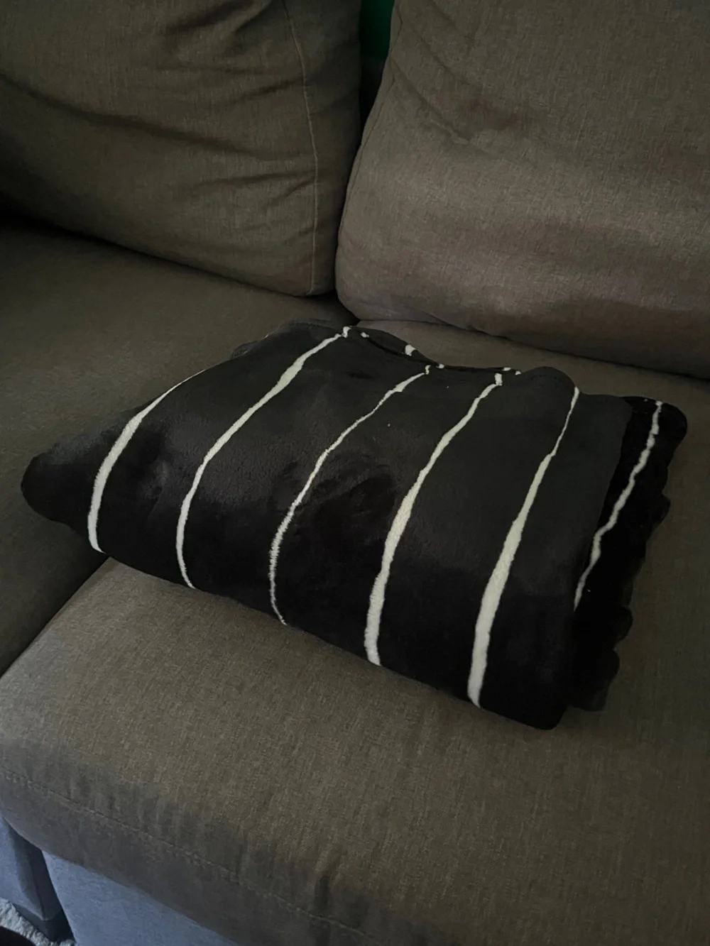 Room Essentials Black Throw Blanket with White Stripes